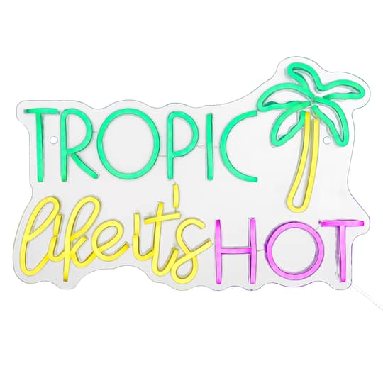 Tropic Like It&#x27;s Hot LED Neon Wall Sign by Ashland&#xAE;